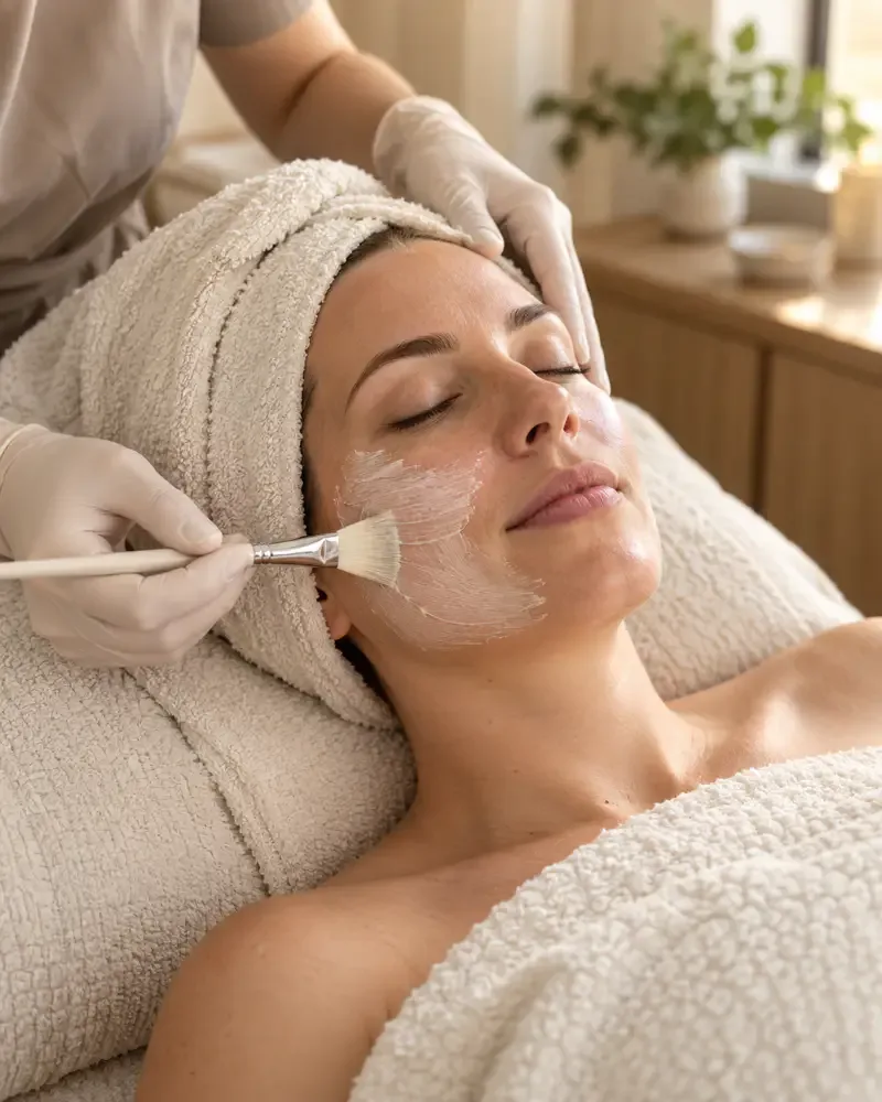 A client relaxing at the shampoo bowl